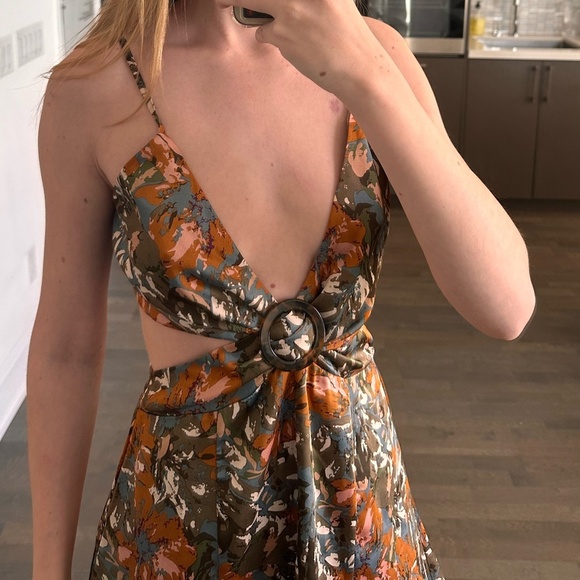 12th Tribe Satin Mini cut out artsy dress - Picture 4 of 11